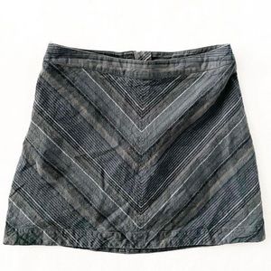 Free People Gray Chevron Lined Mini Skirt